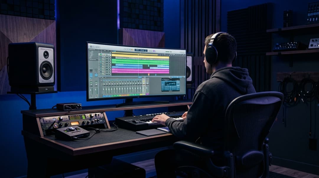 Music producer at DAW workstation