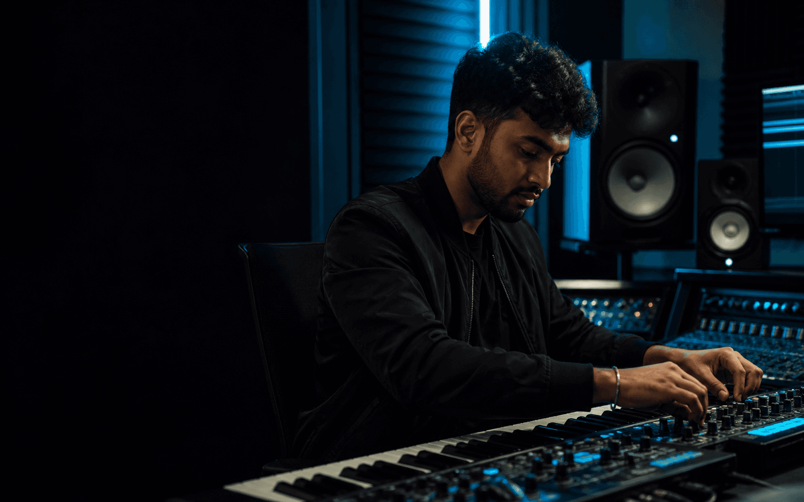 Producer working on a music session